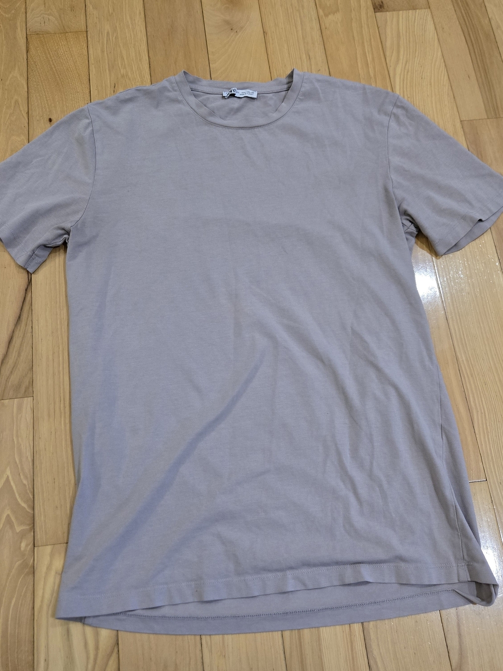 Zara Men's Short Sleeve Crew Tee in Light Taupe